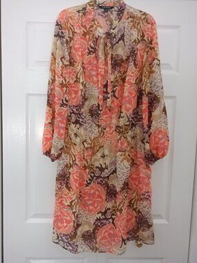 Lauren Ralph Lauren Floral Chiffon Midi  Dress NWOT